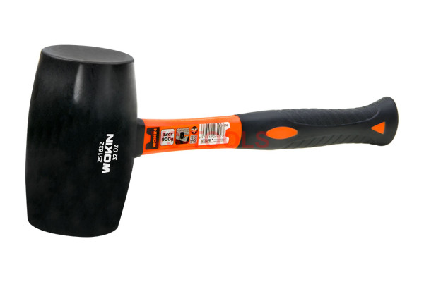 Large Rubber Mallet 32oz 900g Hammer Fiberglass Rubberized Handle Grip -  Striking Tools